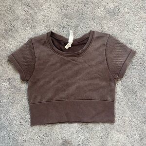 aerie offline brown sidewalk cropped tee